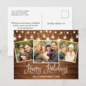 モダンクリスマス素朴3 PHOTOグリーティングホリデー ポストカード (正面/裏面)