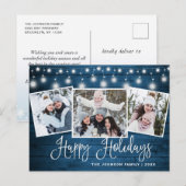 モダンクリスマス素朴3 PHOTOグリーティングホリデー ポストカード (正面/裏面)