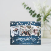 モダンクリスマス素朴3 PHOTOグリーティングホリデー ポストカード (スタンド正面)