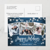 モダンクリスマス素朴3 PHOTOグリーティングホリデー ポストカード (正面/裏面)