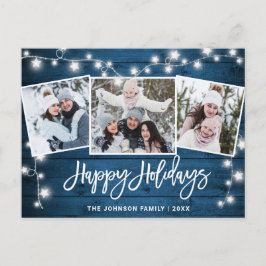 モダンクリスマス素朴3 PHOTOグリーティングホリデー ポストカード