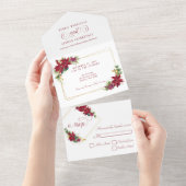 モダンクリスマス結婚の オールインワン招待状 (貼ってはがせる)