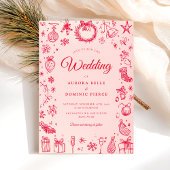 モダンクリスマス結婚の 招待状