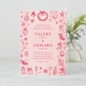 モダンクリスマス結婚の 招待状 (スタンド正面)