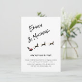 モダンクリスマス結婚/ディナー/婚約PHOTO 招待状 (スタンド正面)