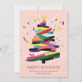 モダンクリスマス絵を描のカスタム写真 シーズンカード (正面)