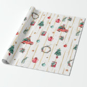 モダンクリスマス記号パターン ラッピングペーパー (アンロールド)