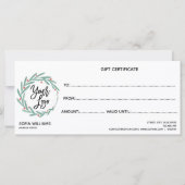 モダンクリスマス証明書ギフトカード追加ロゴ (裏面)