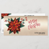 モダンクリスマス証明書ギフトカード追加ロゴ (正面/裏面)