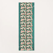 モダンクリスマス赤いホリー瞑想。グリーンフローラ ヨガマット (正面)