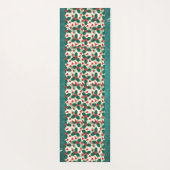 モダンクリスマス赤いホリー瞑想。グリーンフローラ ヨガマット (裏面)