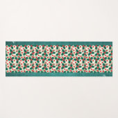 モダンクリスマス赤いホリー瞑想。グリーンフローラ ヨガマット (正面(横))