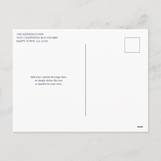 モダンクリスマス赤うれしそうな休日の写真 シーズンポストカード (裏面)