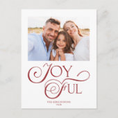 モダンクリスマス赤うれしそうな休日の写真 シーズンポストカード (正面)