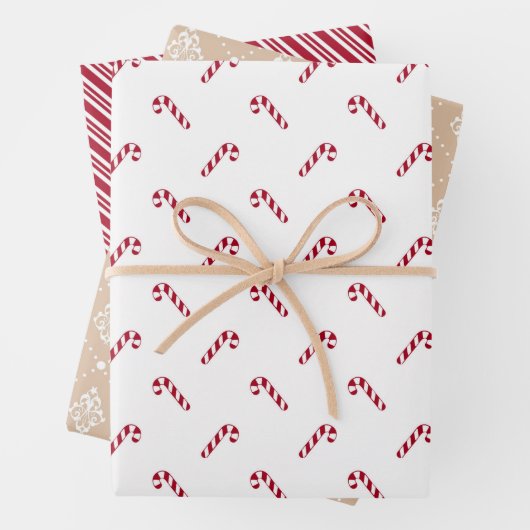 モダンクリスマス赤ギフト包装紙シート ラッピングペーパーシート (インサイチュ)