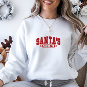 モダンクリスマス赤サンタズお気に入りのプリント スウェットシャツ