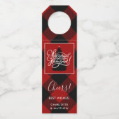 モダンクリスマス赤バッファロー ボトルネックタグ (正面)