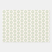 モダンクリスマス金ゴールドグリーンスノーフレークラッピングパップ ラッピングペーパーシート (正面)