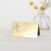 モダンクリスマス金ゴールドスターズパインツリーズホリデー プレイスカード (裏面)