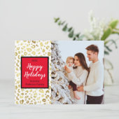 モダンクリスマス金ゴールドヒョウカスタムの写真 シーズンカード (スタンド正面)