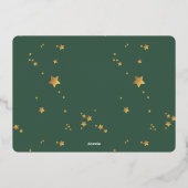 モダンクリスマス金ゴールドプレス星写真ハッピー 箔シーズンカード (裏面)