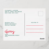 モダンクリスマス金ゴールドメリー写真 箔シーズンポストカード (裏面)