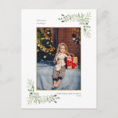 モダンクリスマス金ゴールド幾何学的な緑の写真 シーズンポストカード (正面)