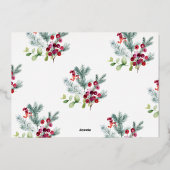 モダンクリスマス金ゴールド植物写真フレーム 箔シーズンカード (裏面)