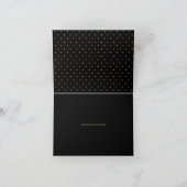 モダンクリスマス金ゴールド&ブラックドットレタリング写真 シーズンカード (内部)