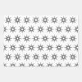 モダンクリスマス銀星 ラッピングペーパーシート (正面)