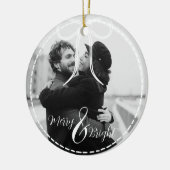 モダンクリスマス飾りカスタム1枚 セラミックオーナメント (左)