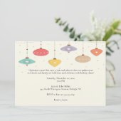 モダンクリスマス飾りデザインパーティー 招待状 (スタンド正面)