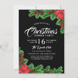 モダンクリスマス飾りパーティの招待状 招待状