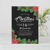 モダンクリスマス飾りパーティの招待状 招待状 (スタンド正面)