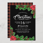 モダンクリスマス飾りパーティの招待状 招待状 (正面/裏面)