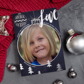 モダンクリスマス飾り付け写真海軍金ゴールド 箔シーズンカード