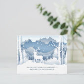 モダンクリスマス鹿紙カットあいさつ企業のつ ポストカード (スタンド正面)