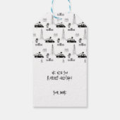 モダンクリスマス黒白パーソナライズされた ギフトタグ (裏面)