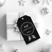 モダンクリスマス黒白パーソナライズされた ギフトタグ