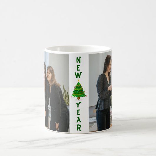 モダンクリスマス2写真コーヒーマグ コーヒーマグカップ (中央)