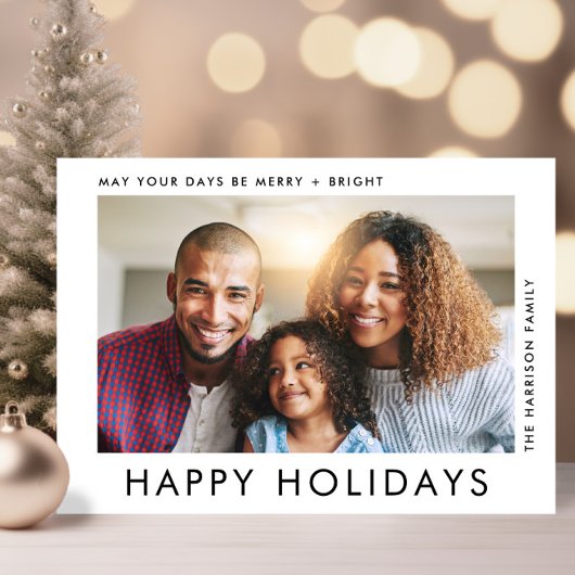 モダンクリスマス3枚の写真ハッピーホリデー カード