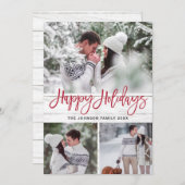 モダンクリスマス3 PHOTO 素朴 Wood Greeting シーズンカード (正面/裏面)