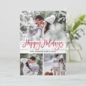 モダンクリスマス3 PHOTO 素朴 Wood Greeting シーズンカード (スタンド正面)