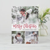 モダンクリスマス3 PHOTO 素朴 Wood Greeting シーズンカード (スタンド正面)