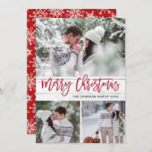 モダンクリスマス3 PHOTO 素朴 Wood Greeting シーズンカード (正面/裏面)