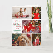 モダンクリスマス5フォトコラージュ赤い緑の折り畳み シーズンカード (正面)