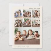 モダンクリスマス7家族の写真コラージュ シーズンカード (正面)