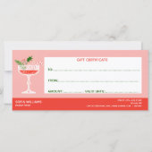 モダンクリスマス・カクテル券のギフト券 (裏面)