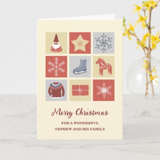 モダンクリスマス カード (黄色い花)