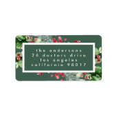 モダンクリスマス・グリーン・ホリデー・アドレス ラベル (正面)